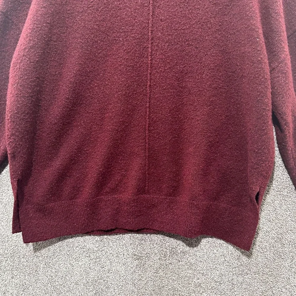 Lucky Brand Pullover Sweater Men L Burgundy V Neck Wool Blend‎ Long Sleeve